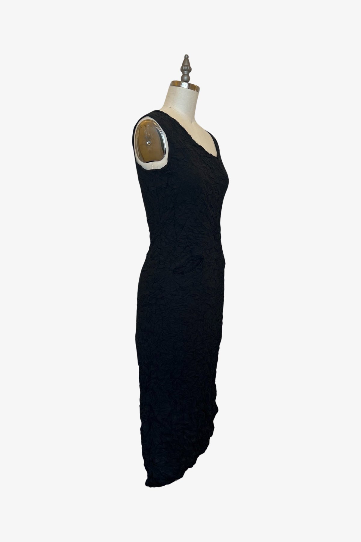 Moth Long Asymmetrical Dress | Black