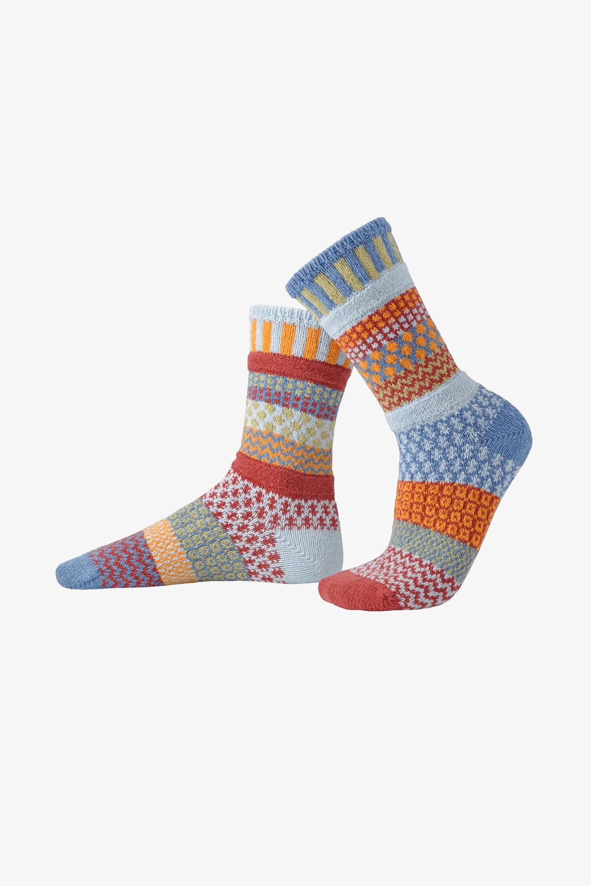 Mismatched Cotton Crew Socks | Fig