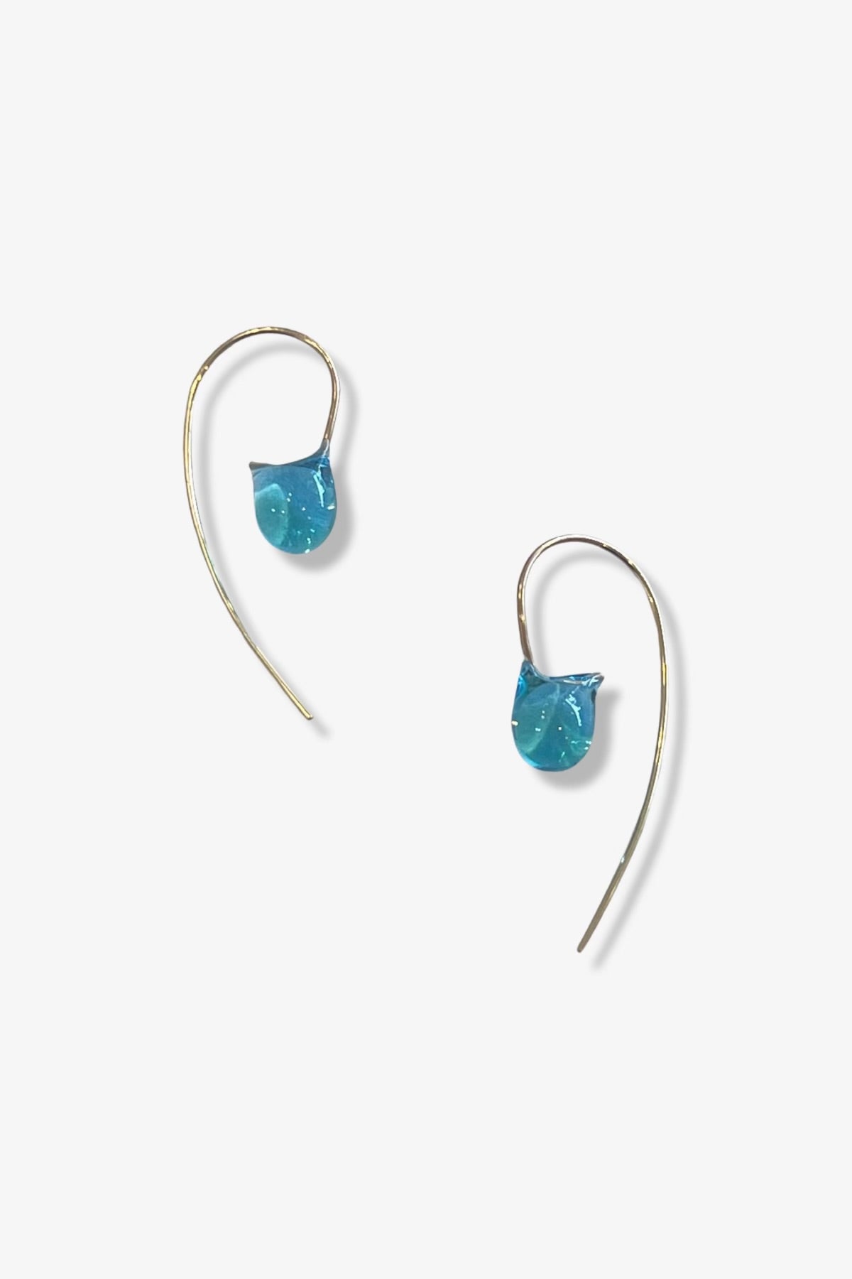 Stem Droplet Earrings | Transparent Azure