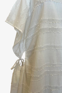 Convertible Lisbon Dress | Textured White Stripe