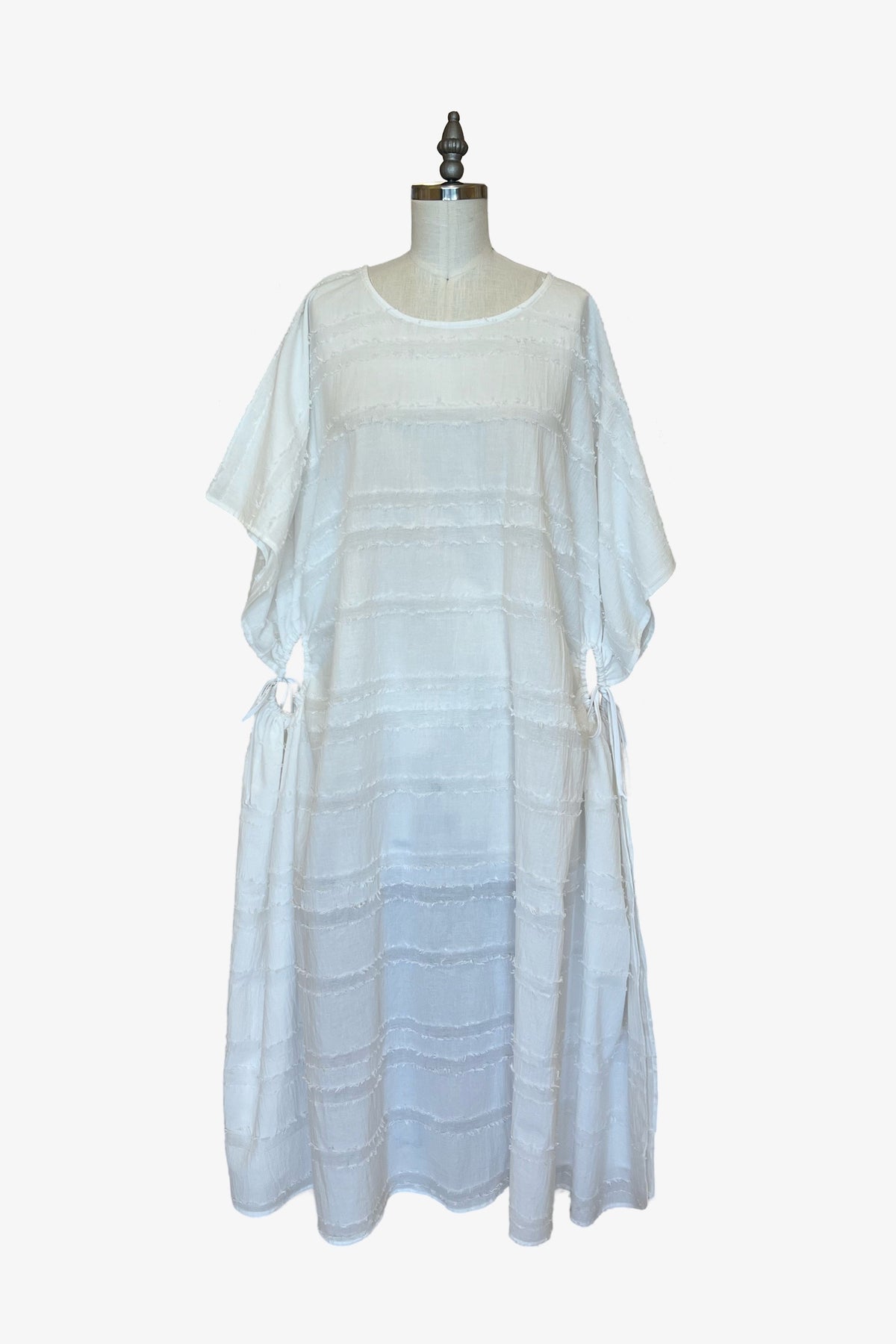 Convertible Lisbon Dress | Textured White Stripe