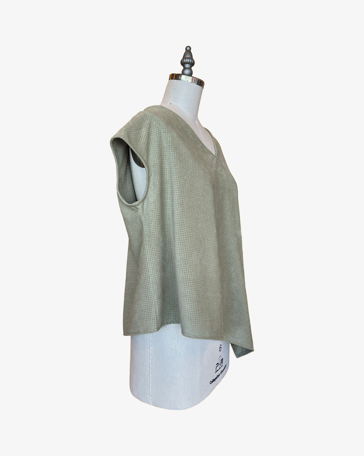 Mojave Top | Sage Perforated Ultrasuede