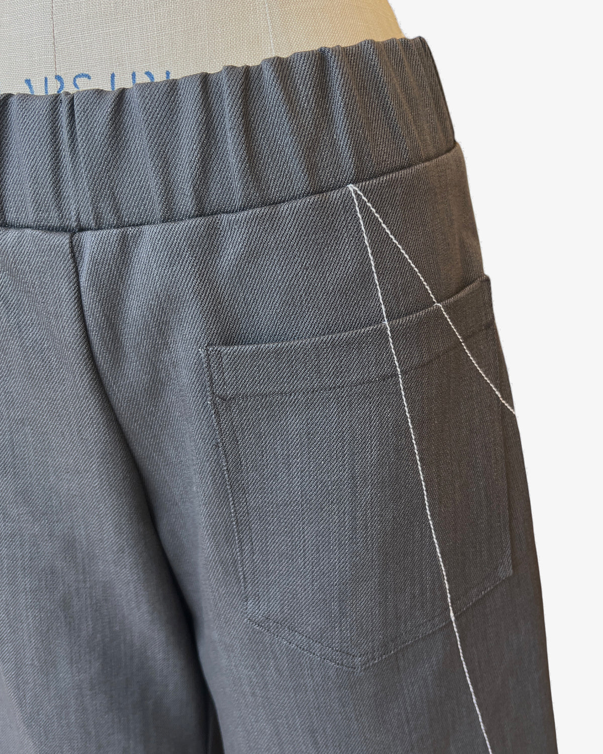 Scribble Step Stitch Pants V2 | Charcoal Denim