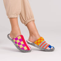 Pattern Patch Slide Slippers | Rainbow