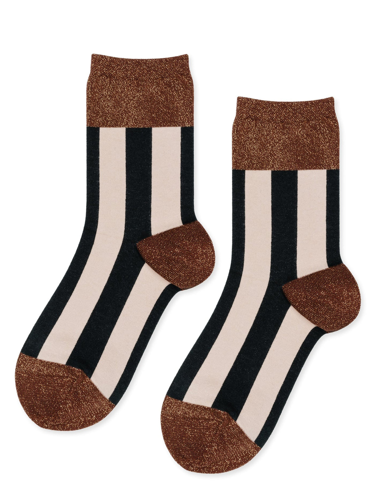 Buro Metallic Crew Socks | Rust