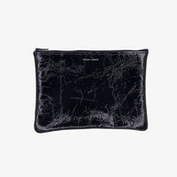 Medium Zip Pouch | Foil Black
