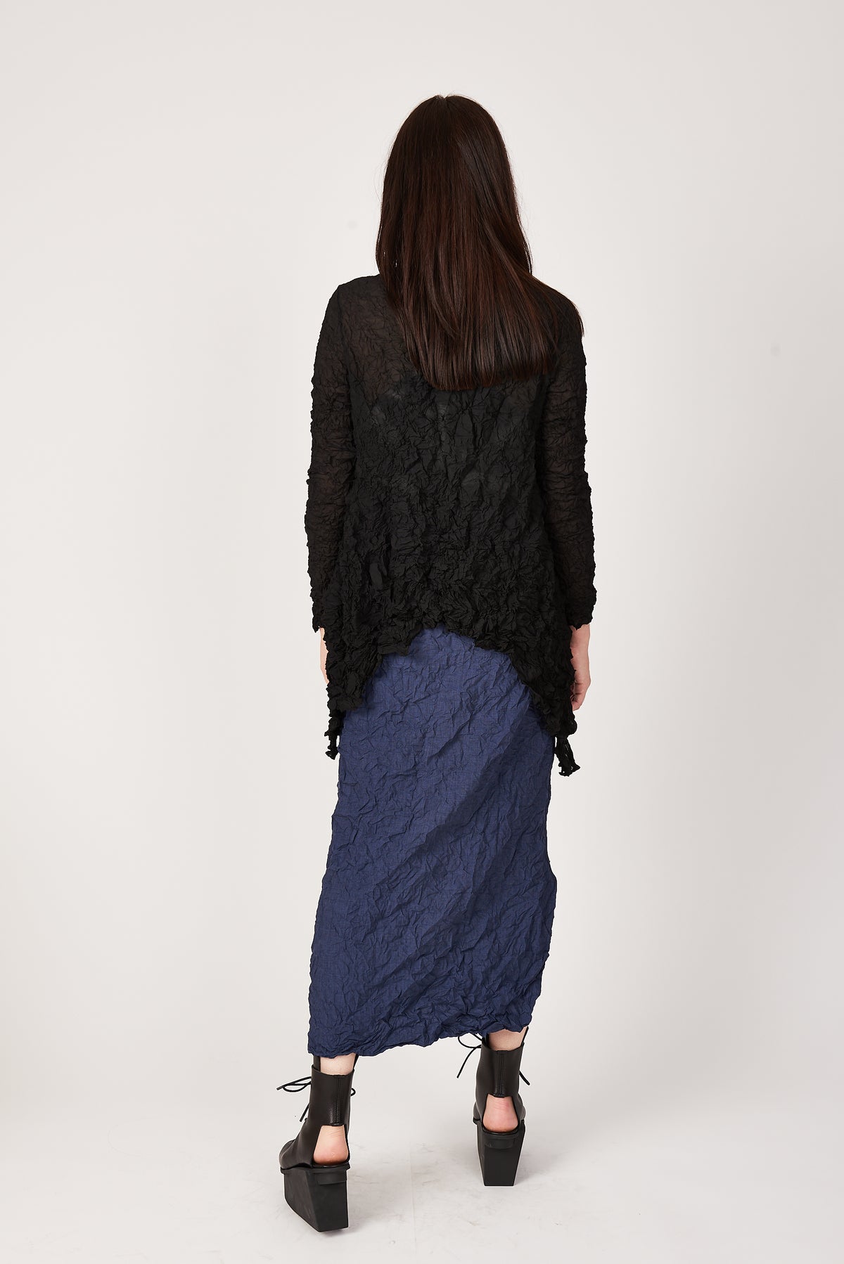 long blue skirt