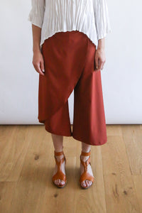 Long Asymmetrical Skort V2 | Techno Terracotta