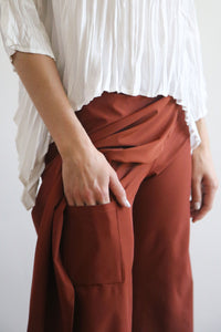 Long Asymmetrical Skort V2 | Techno Terracotta