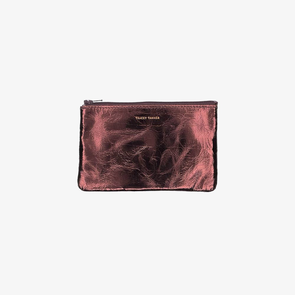 Small Zip Pouch | Distress Foil Umber