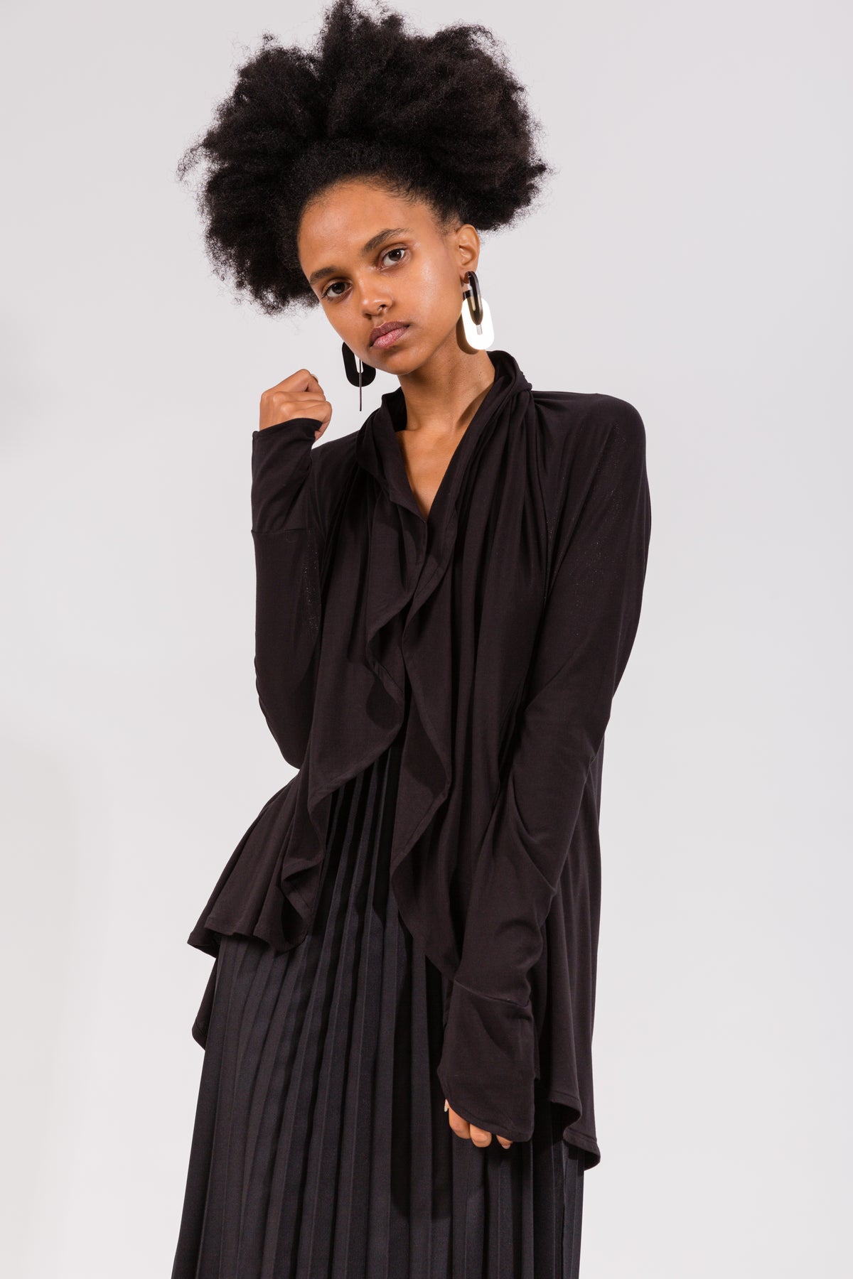 Black Circle Cardigan | Bamboo Viscose