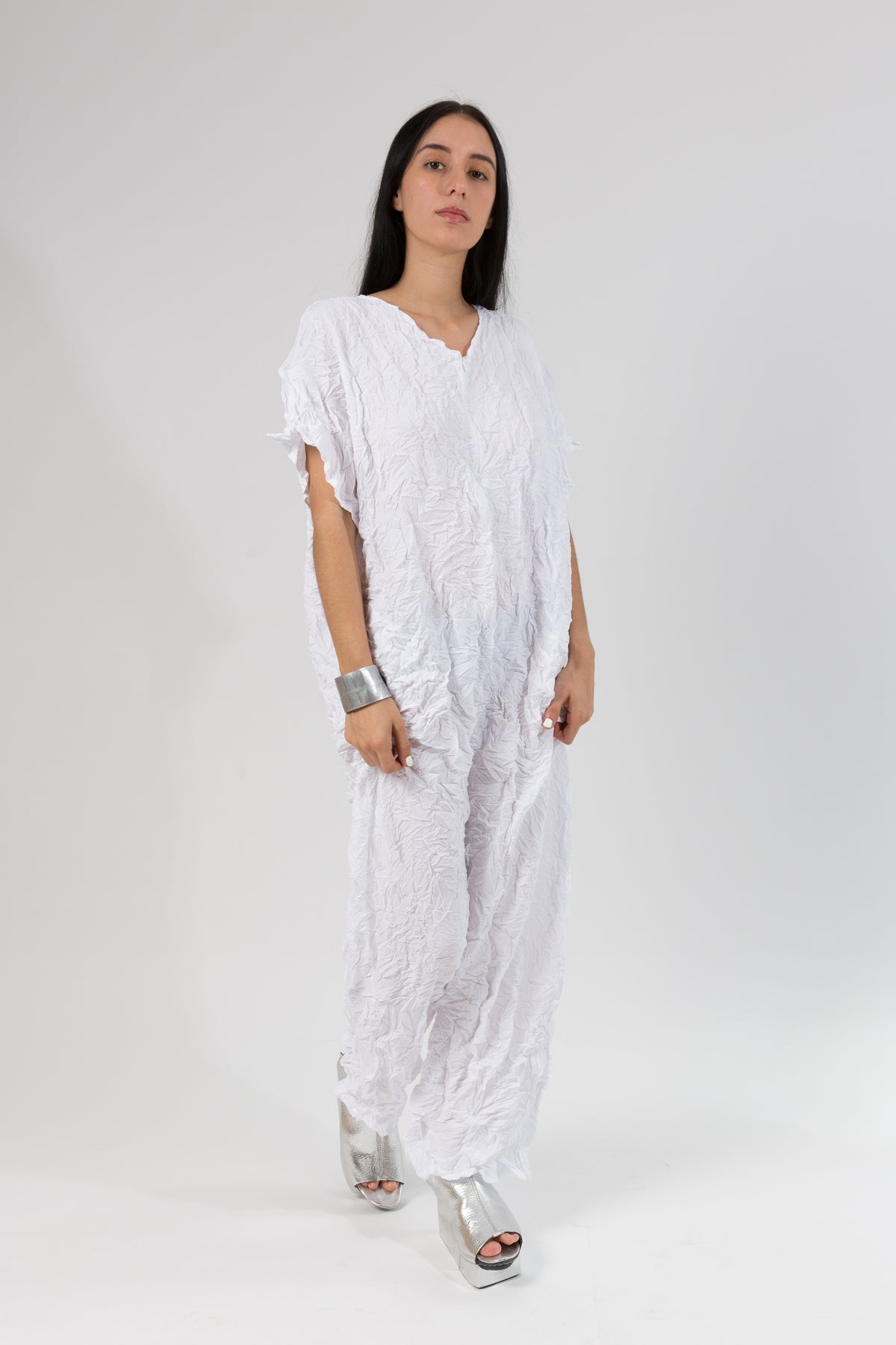 white coverall jumpsuit