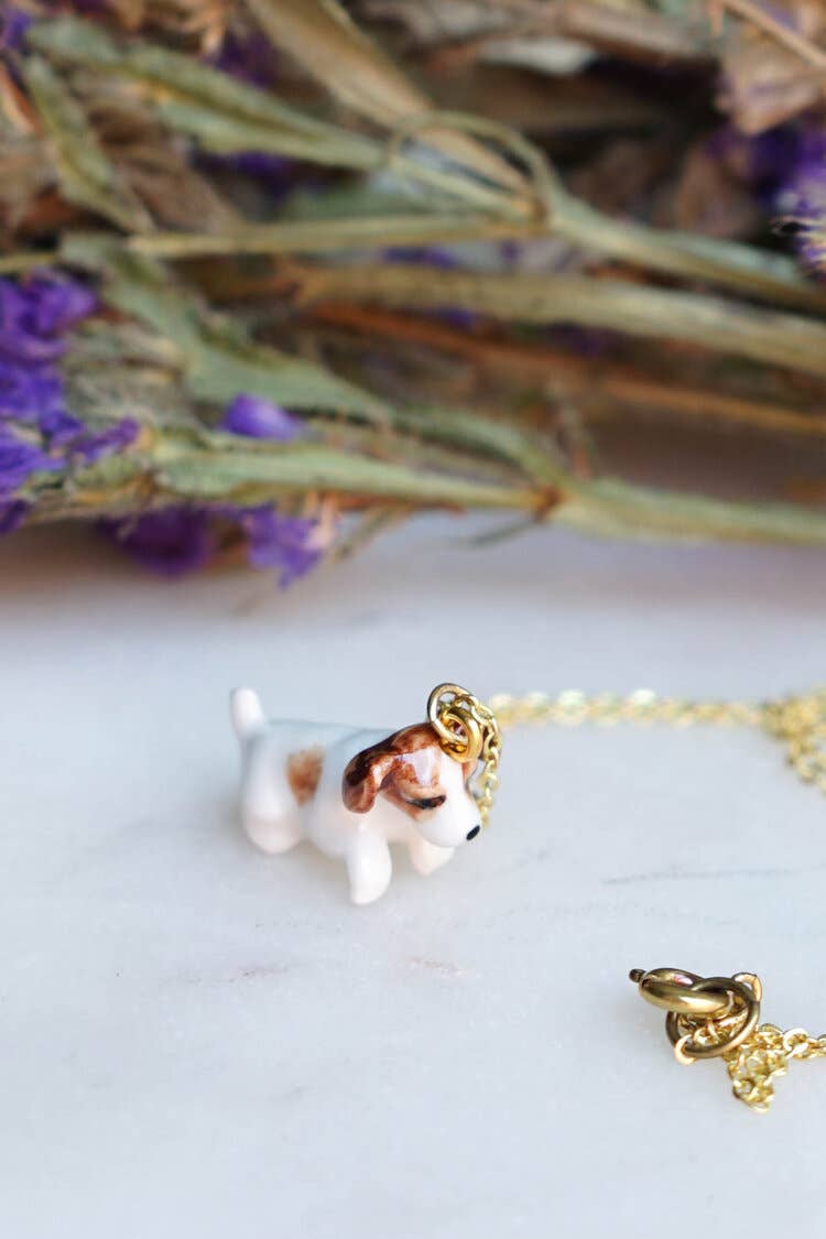 Tiny Jack Russell Puppy Necklace