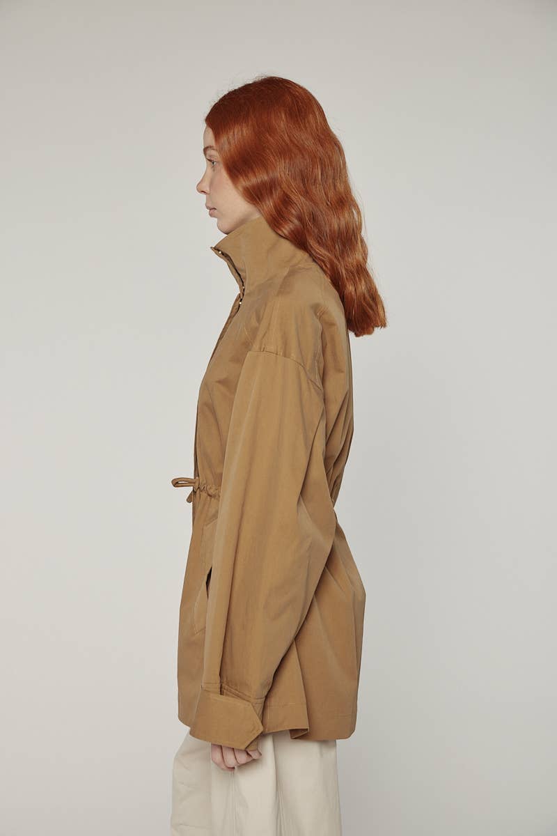 Tie Waist Utility Jacket | Khaki