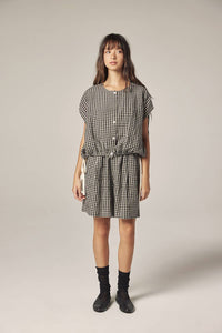 Gingham Easy Shorts | Black/Natural Checkers