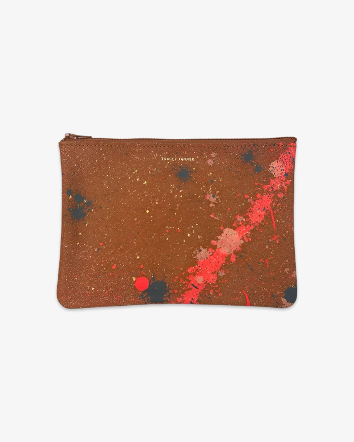 Medium Zip Pouch | Splatter Pink Gold