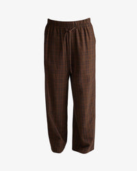 Tie Waist Pants | Brown/Black Plaid