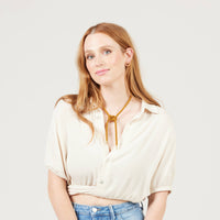 Shoelace Square Knot Bolo | Latte Cotton
