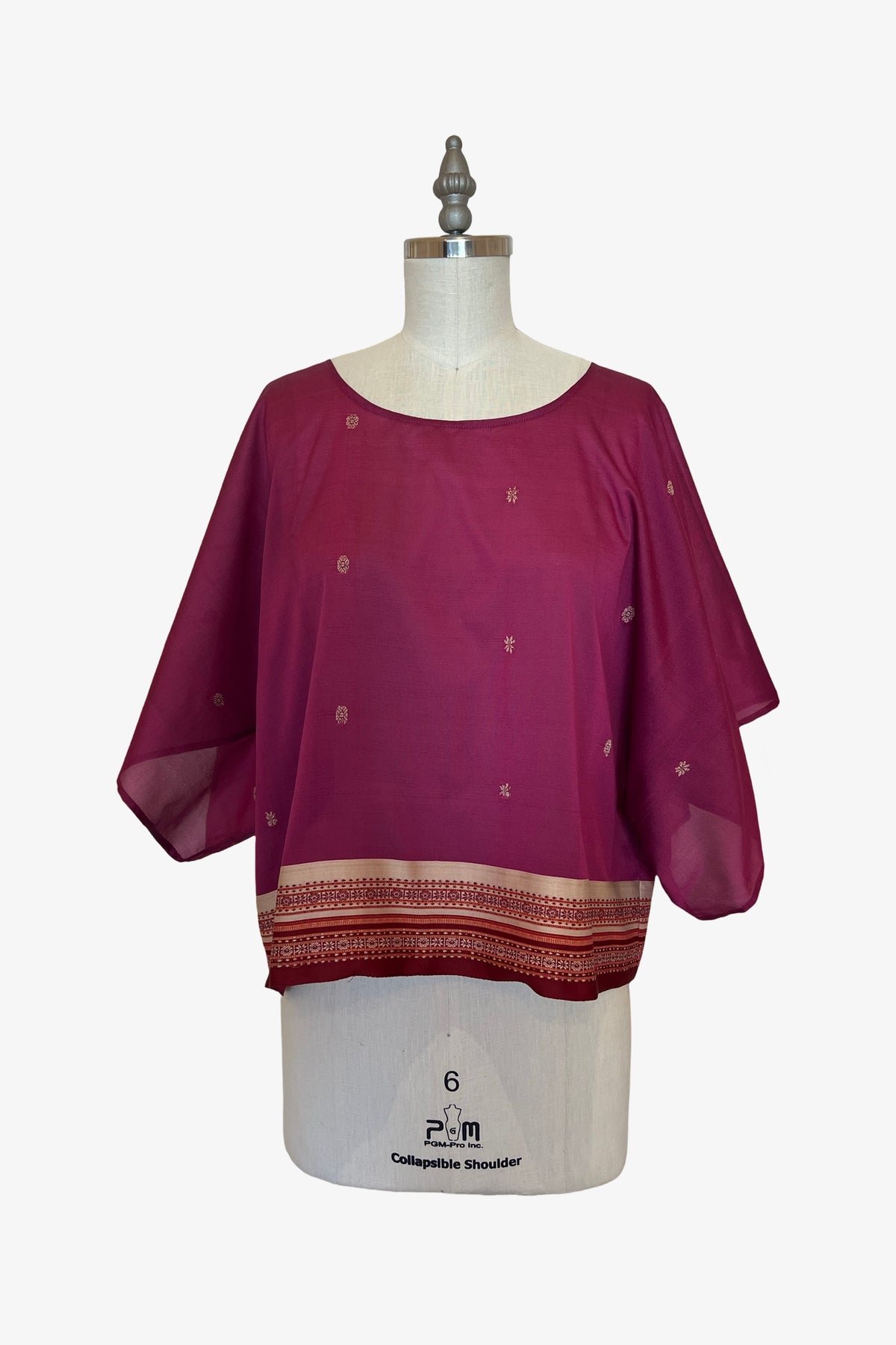 Lisbon Top | Orchid Merlot Dot Saree