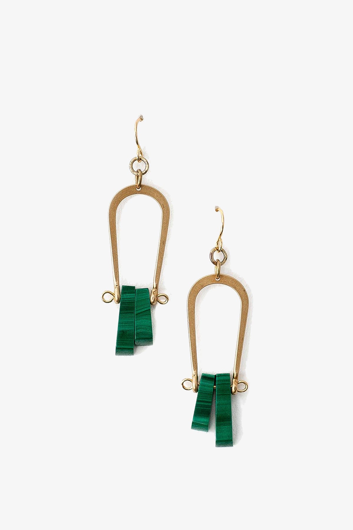 Malachite Notch Earrings