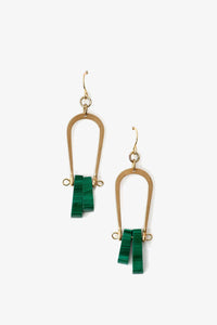 Malachite Notch Earrings