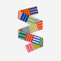 Patchwork Stripe Skinny Scarf | Rainbow