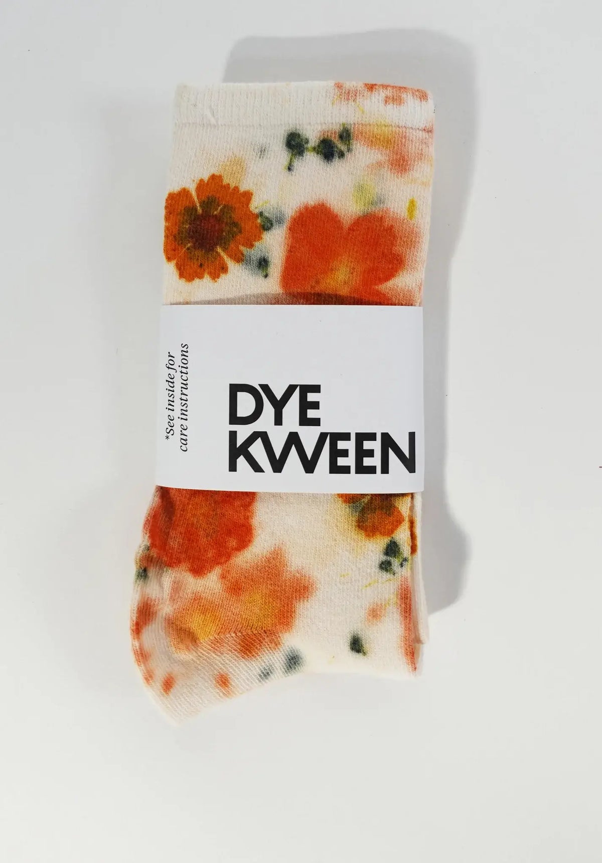 Flower Power Cotton Crew Sock | Cream Floral