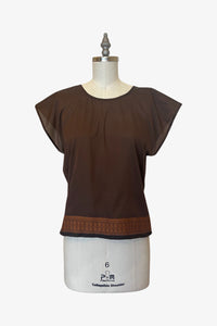 Selvedge Top | Golden Walnut Saree