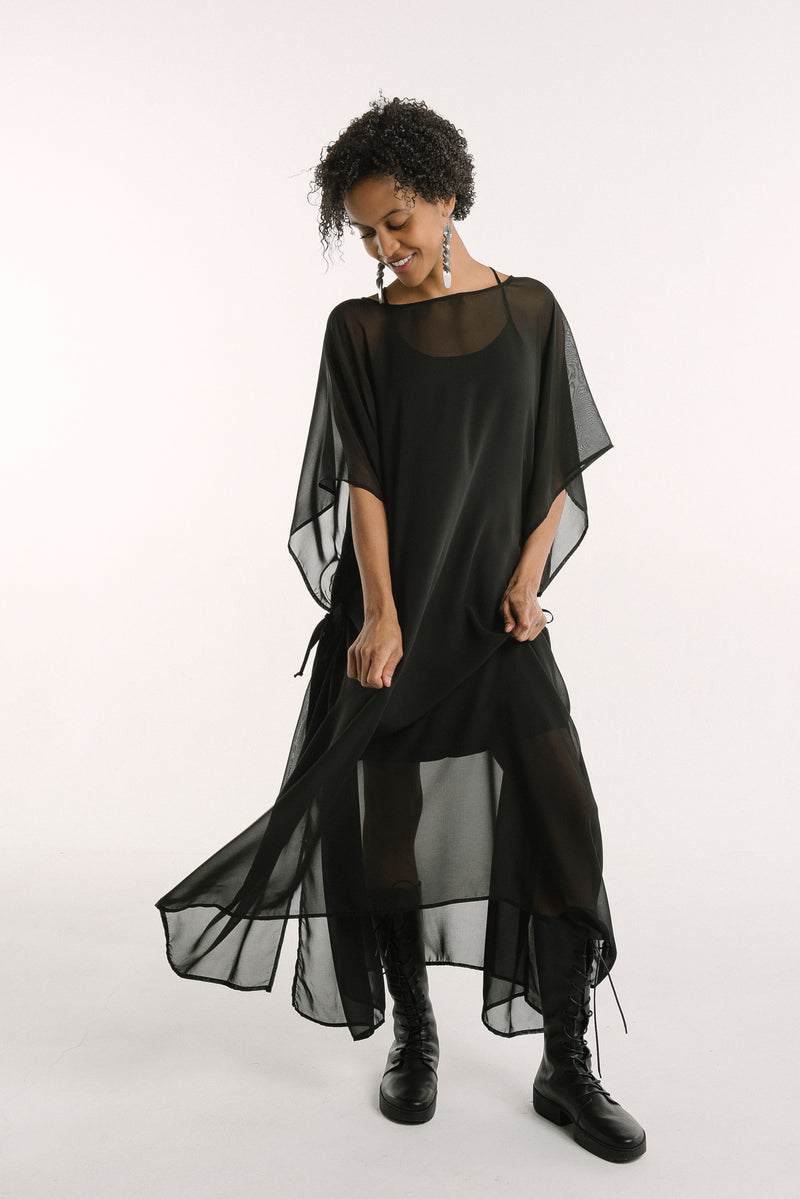 Convertible Lisbon Dress | Sheer Black