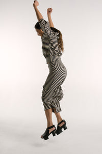 Caterpillar Long Skirt + Tube Dress | Mocha Stripe