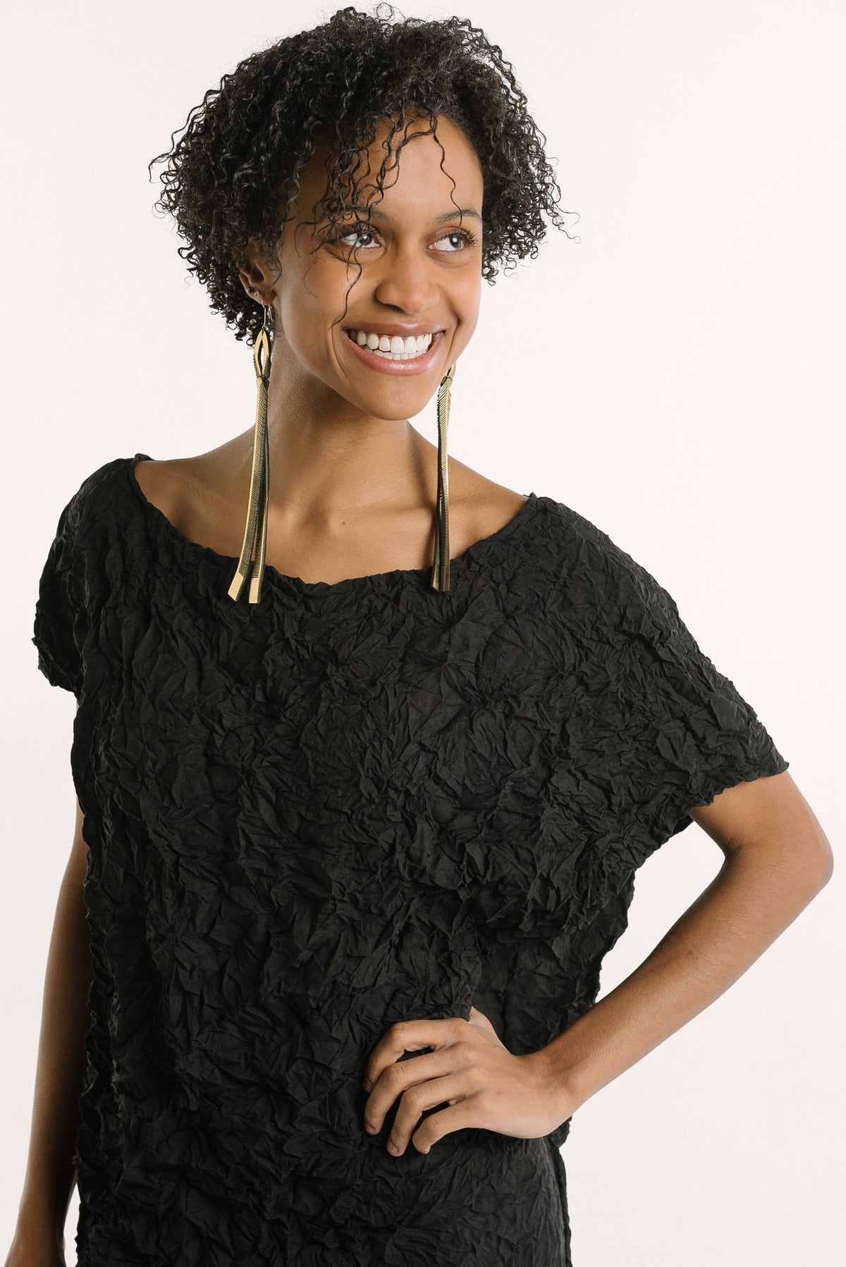 Chevron Tie Earrings | Gold