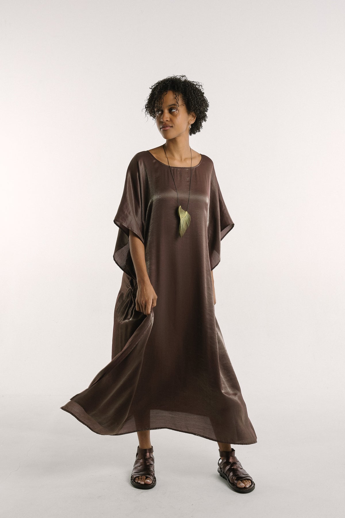 Convertible Lisbon Dress | Metallic Raisin