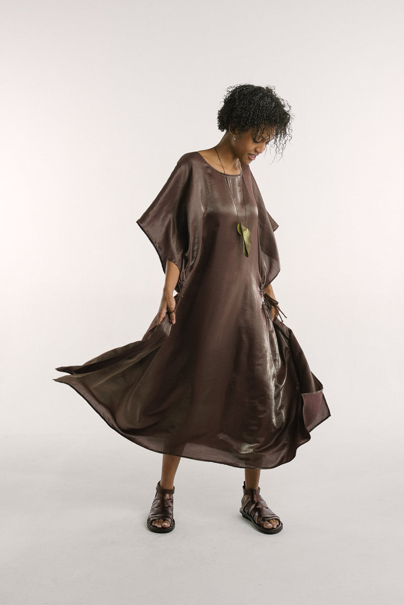 Convertible Lisbon Dress | Metallic Raisin