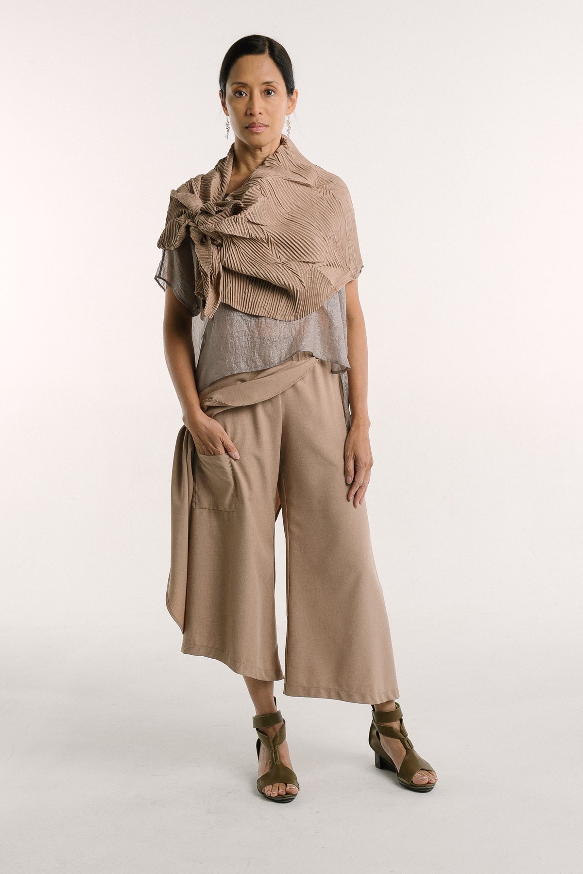 Long Asymmetrical Skort V2 | Latte