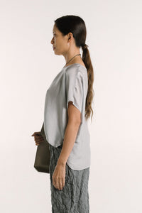 Cropped Easy Tee | Dove Grey Shimmer