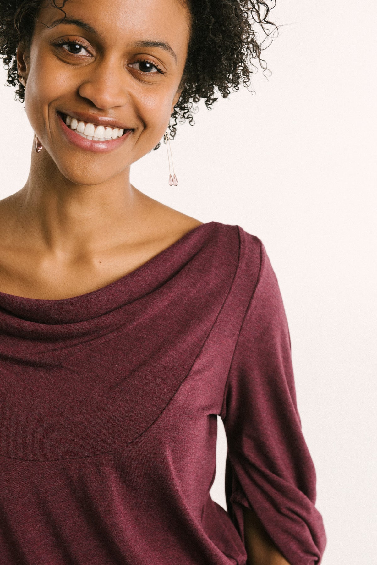 Lustre Long Single Earring | Orchid