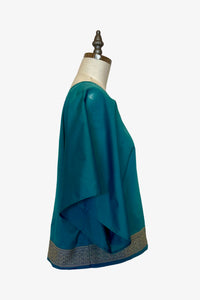 Lisbon Top | Teal Cream Saree