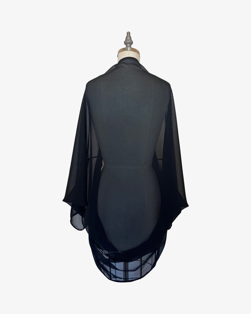 Cocoon Cardigan Wrap | Sheer Black