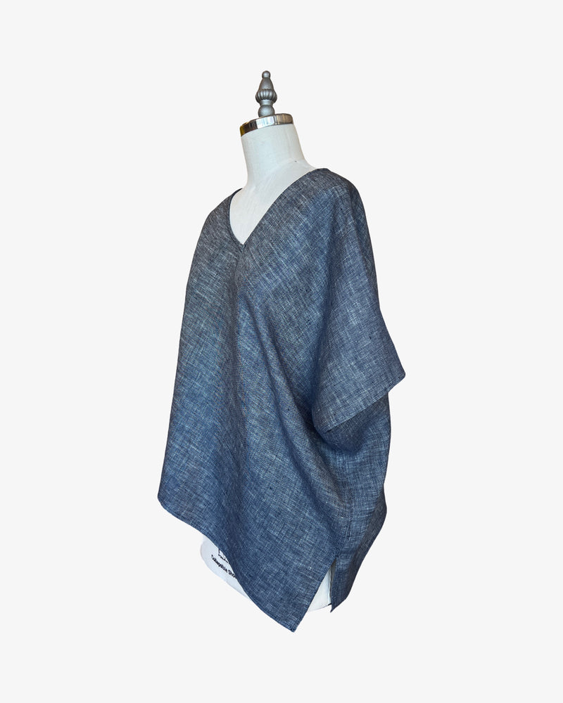 Linen Mojave Top | Two-Tone Navy