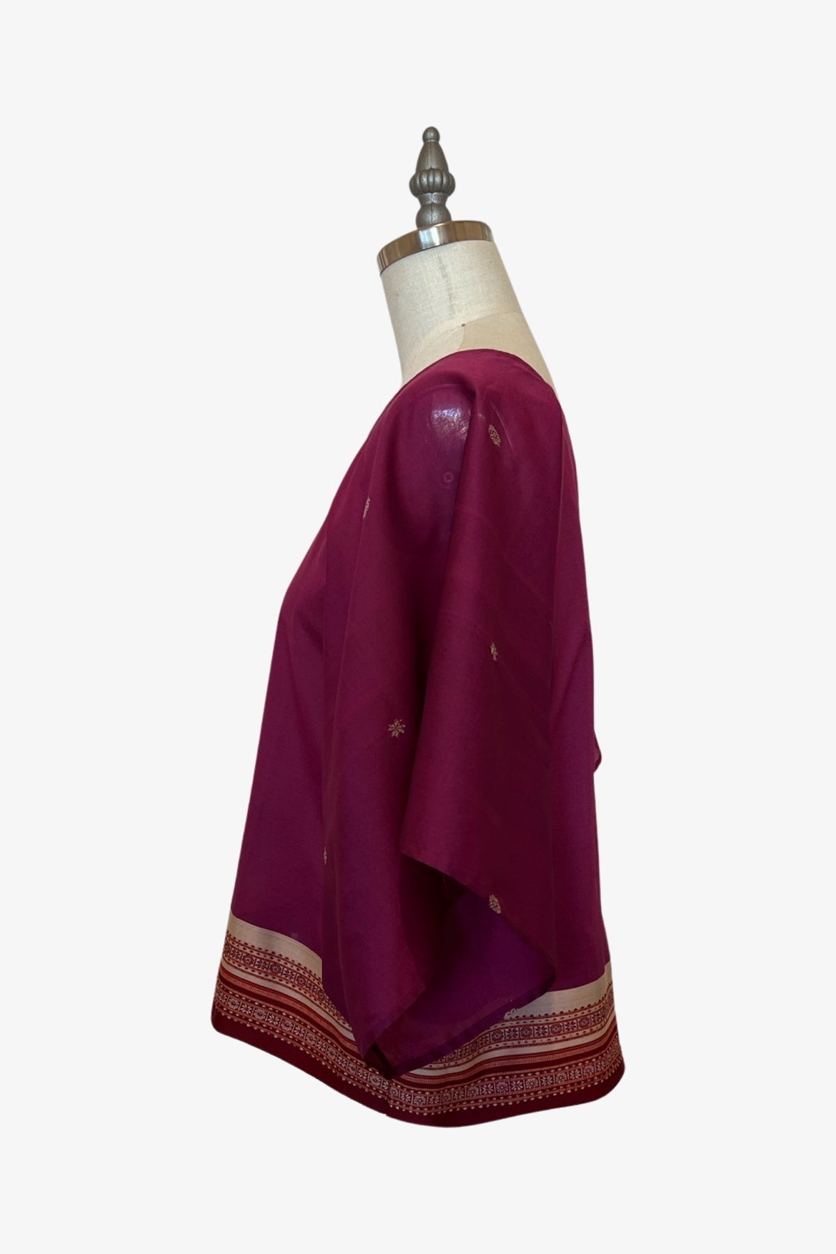 Lisbon Top | Orchid Merlot Dot Saree