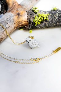 Tiny Snow Owl Necklace