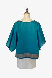 Lisbon Top | Teal Cream Saree