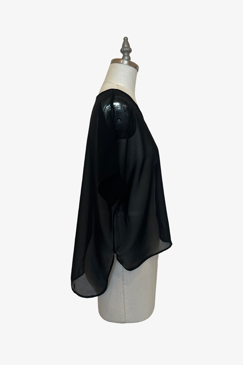 Cropped Easy Tee | Sheer Black