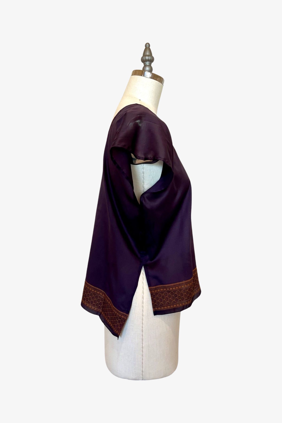 Selvedge Top | Aubergine Saree