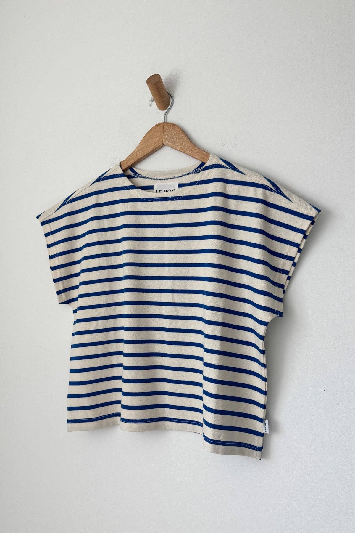 Manon Tee | Blue Stripe on Cream
