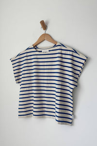 Manon Tee | Blue Stripe on Cream