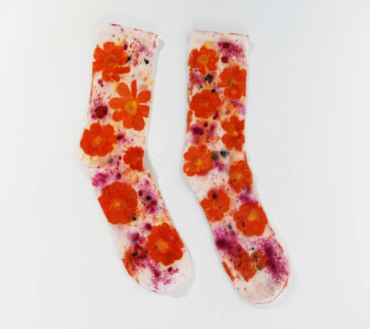 Flower Power Cotton Crew Sock | Pink Floral