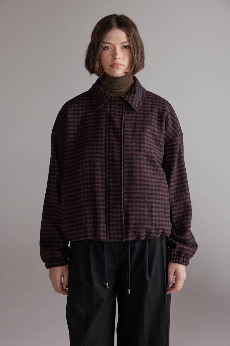 Gingham Jacket | Wine/Black Plaid