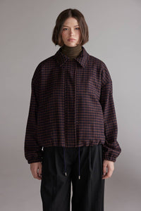 Gingham Jacket | Wine/Black Plaid