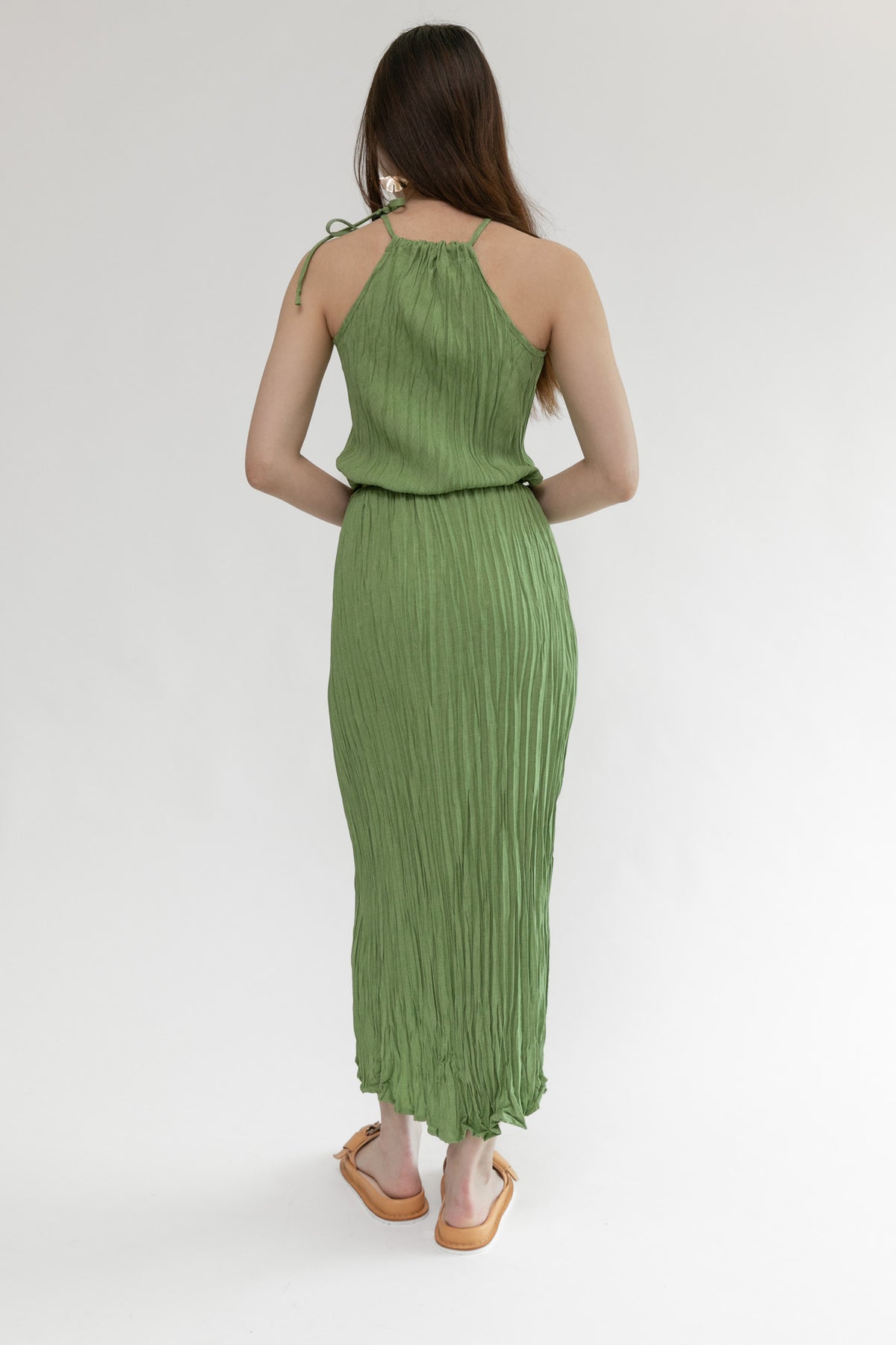 Twisted Maxi Halter Dress | Forest